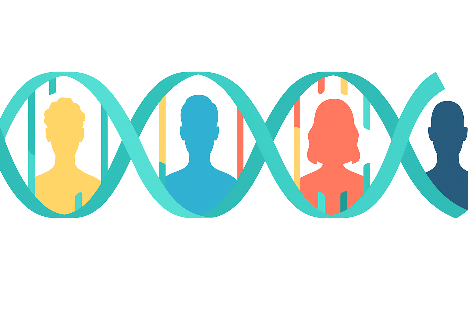 Historic racial classification chart alongside modern DNA visualization
